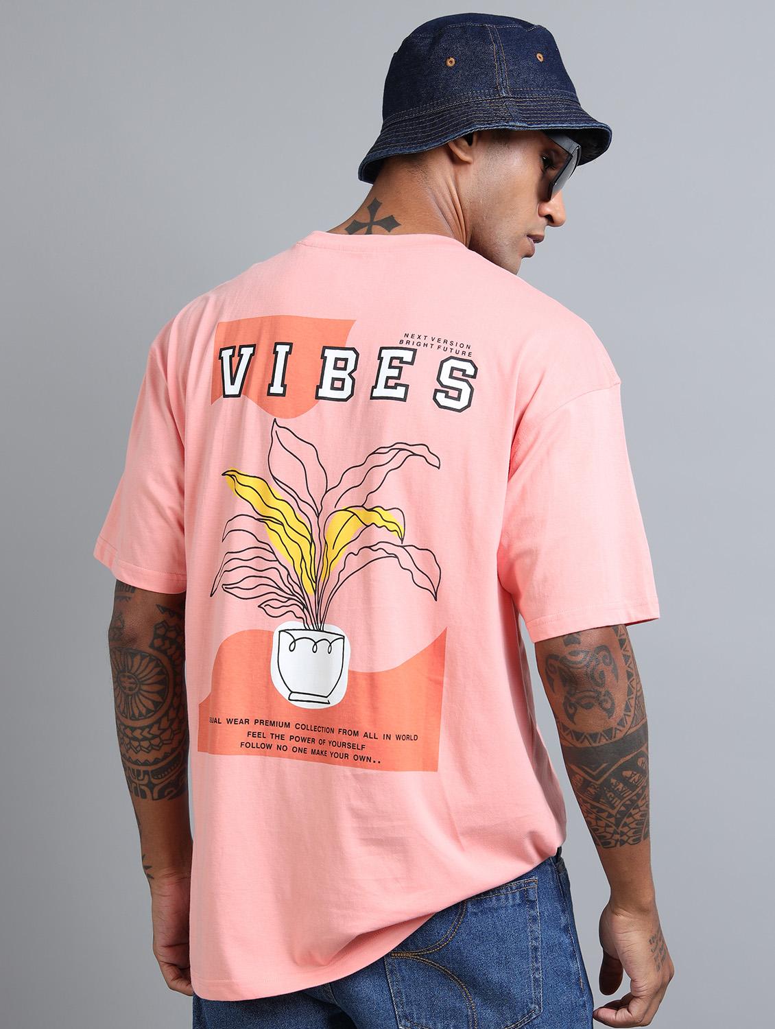 men front & back print round neck oversized t-shirt - 21957905 - Zoom Image - 0