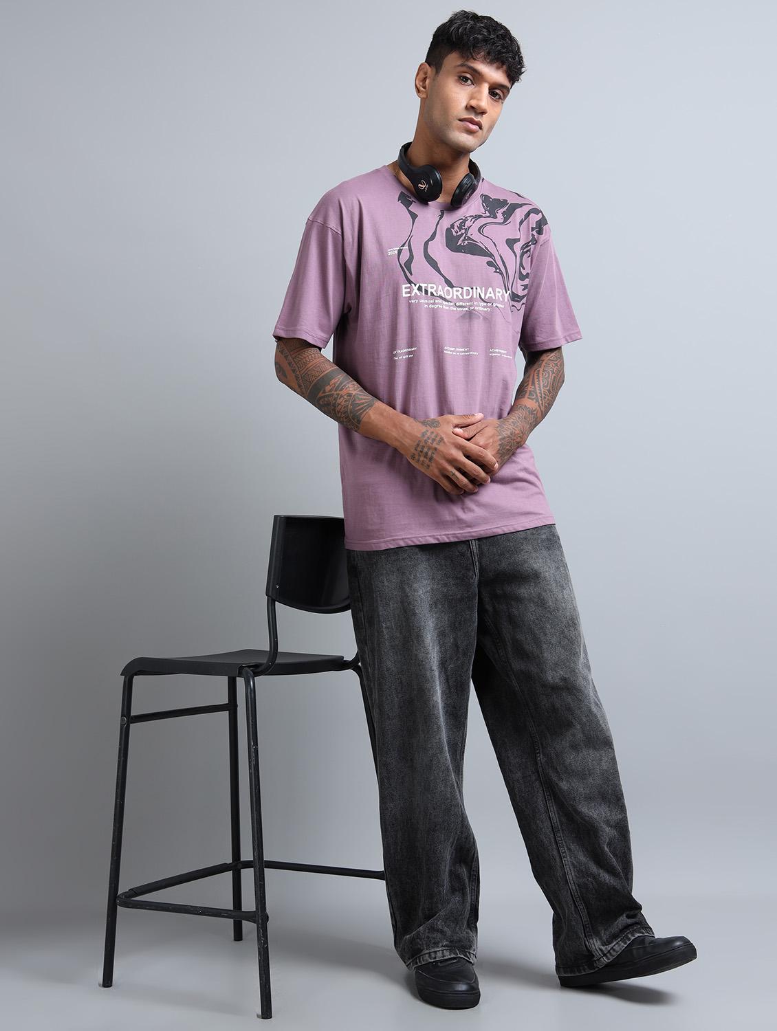 men placement print round neck oversized t-shirt - 21957909 - Standard Image - 2