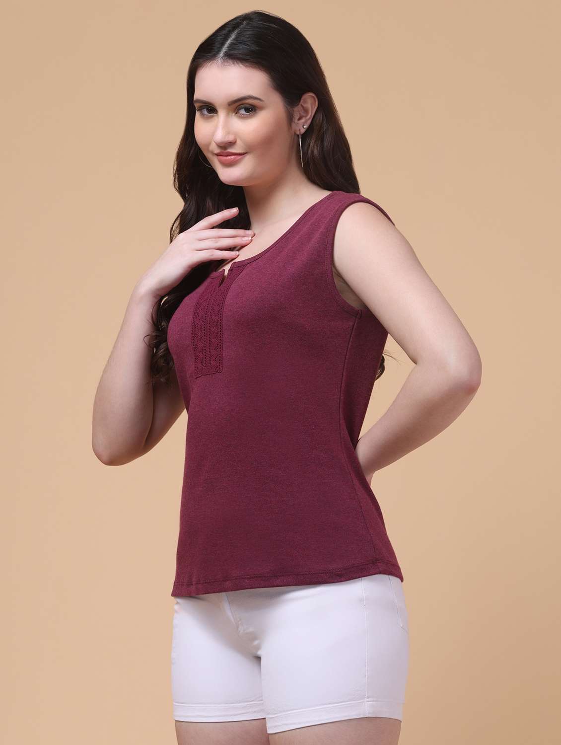 women solid sleeveless regular top - 21957956 -  Standard Image - 2