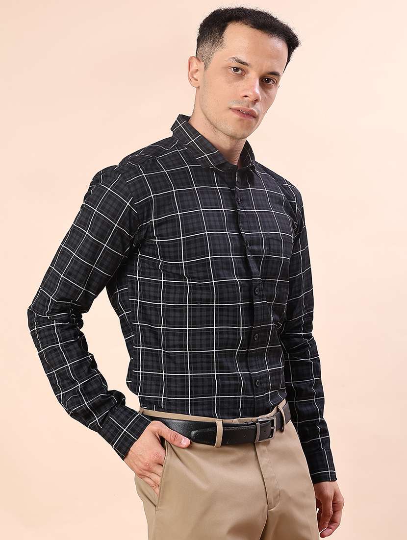 men checkered long sleeve regular fit formal shirt - 21958039 -  Standard Image - 2