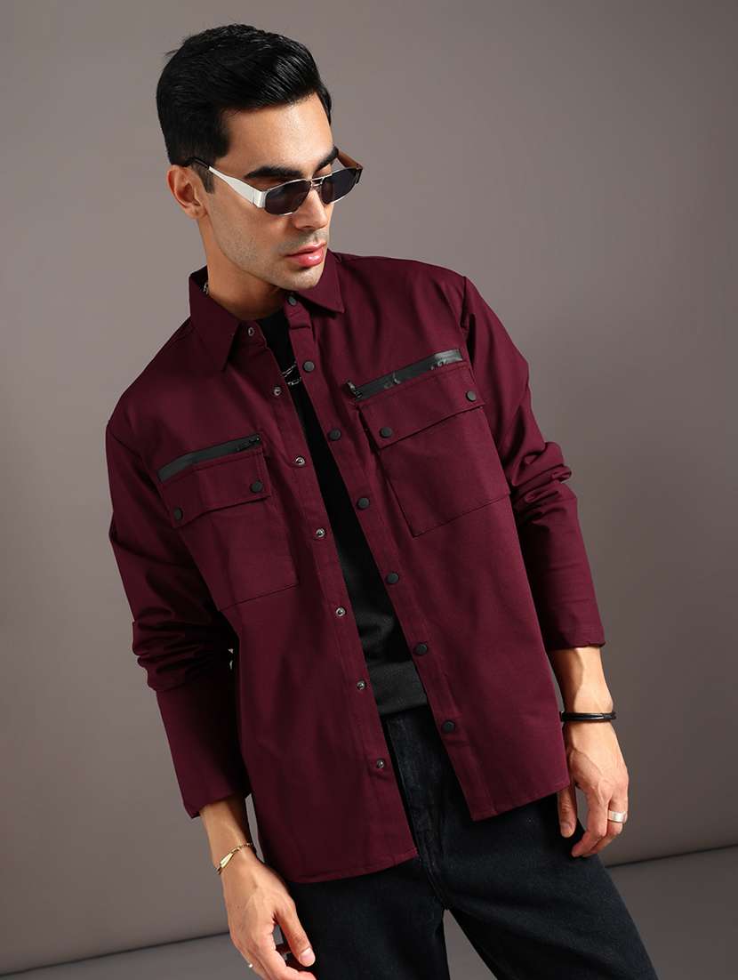 men solid long sleeve regular fit casual shirt