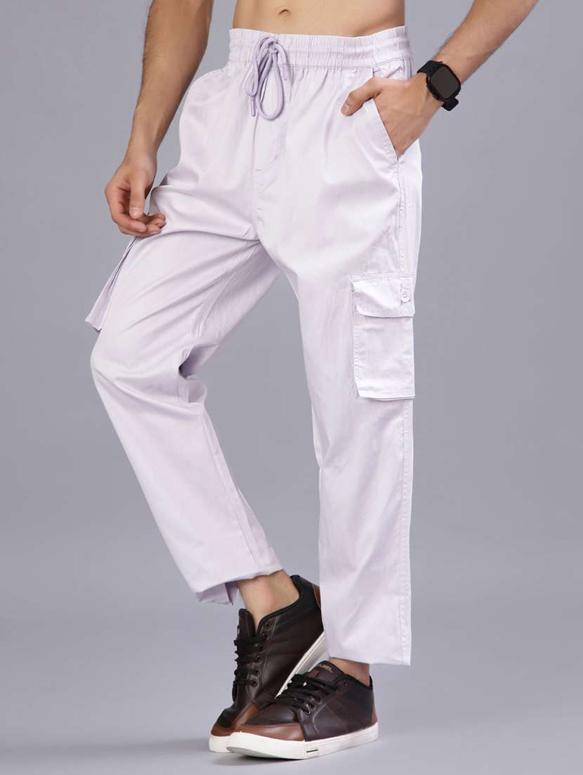 men solid mid rise regular fit cargo  - 21958124 -  Standard Image - 2