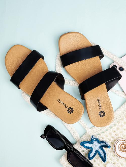 women solid slip on flat sandal - 21958254 -  Standard Image - 0