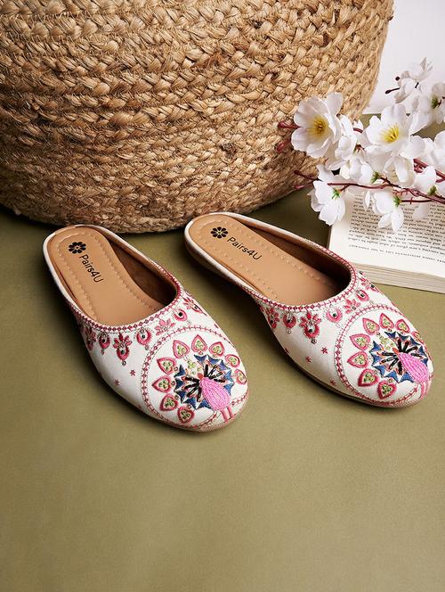 women embroidered slip on mule - 21958258 - Standard Image - 0