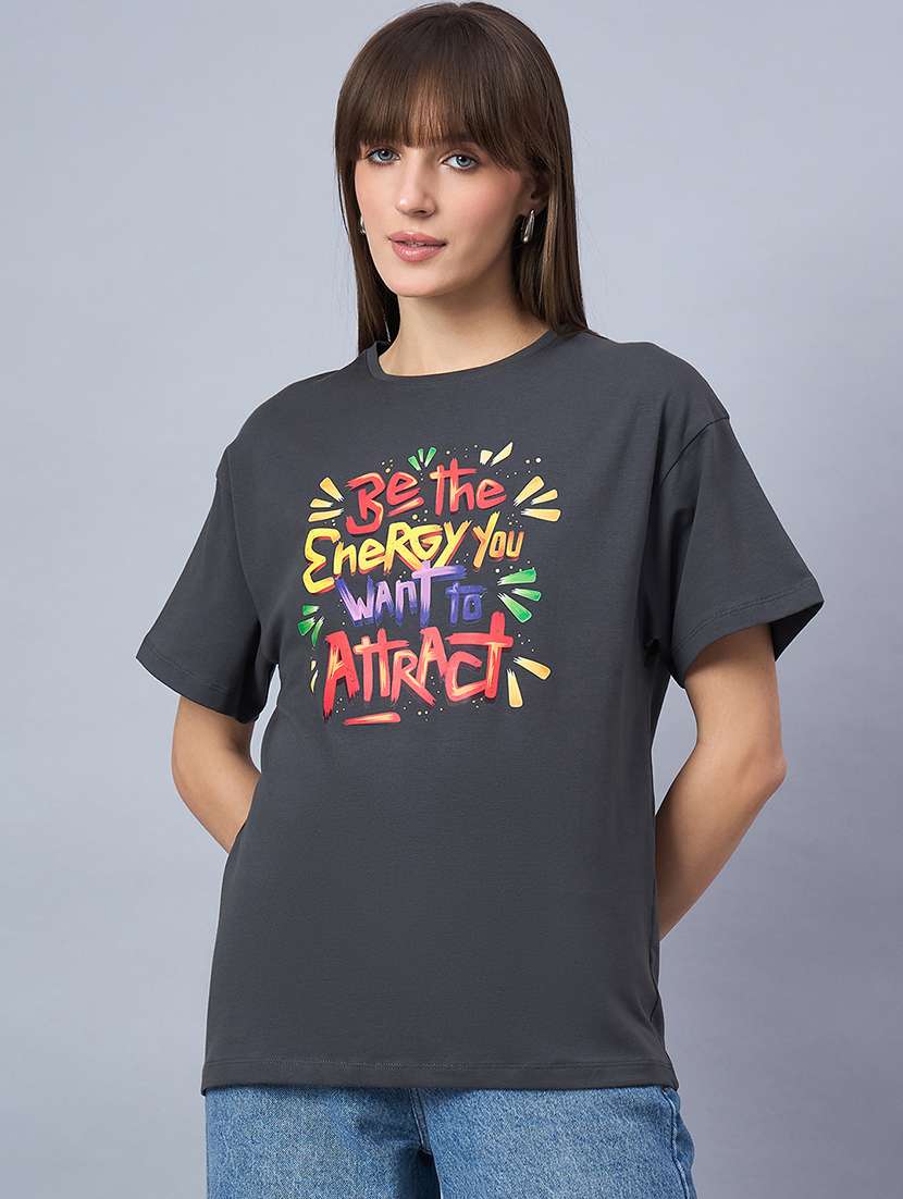 women printed short sleeve loose fit t-shirt - 21958277 - Standard Image - 2