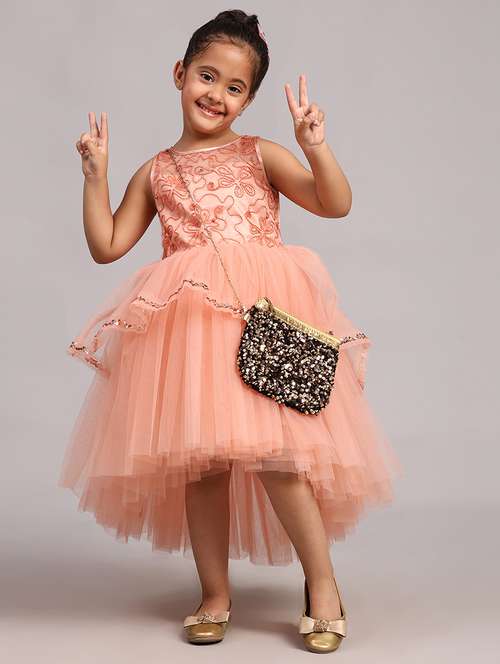kids embroidered sleeveless part wear frock