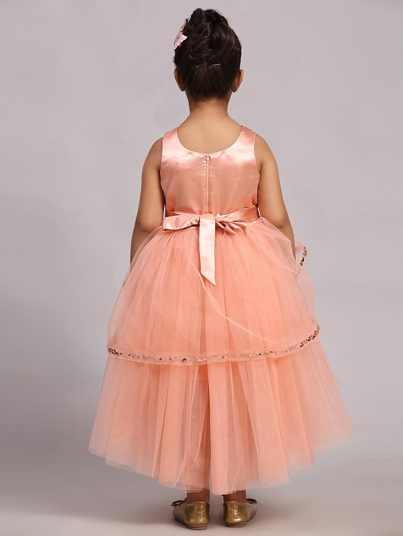 kids embroidered sleeveless part wear frock - 21958318 - Standard Image - 2
