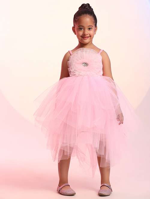 girls embellished shoulder strap asymmetric dress - 21958361 -  Standard Image - 0