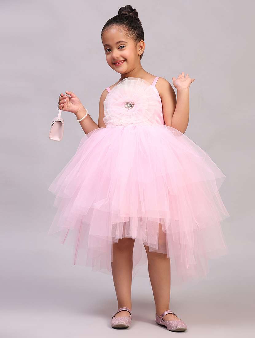 girls embellished shoulder strap asymmetric dress - 21958361 - Standard Image - 2