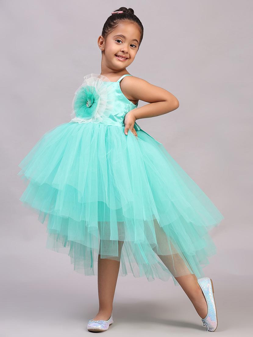 girls embellished shoulder strap asymmetric dress - 21958362 - Standard Image - 2