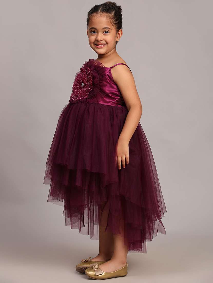 girls embellished shoulder strap asymmetric dress - 21958363 -  Standard Image - 2