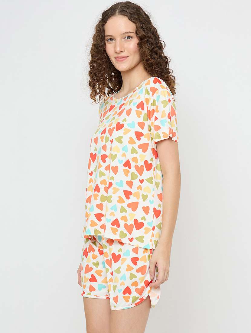 women printed nightwear shorts set - 21958368 -  Standard Image - 2