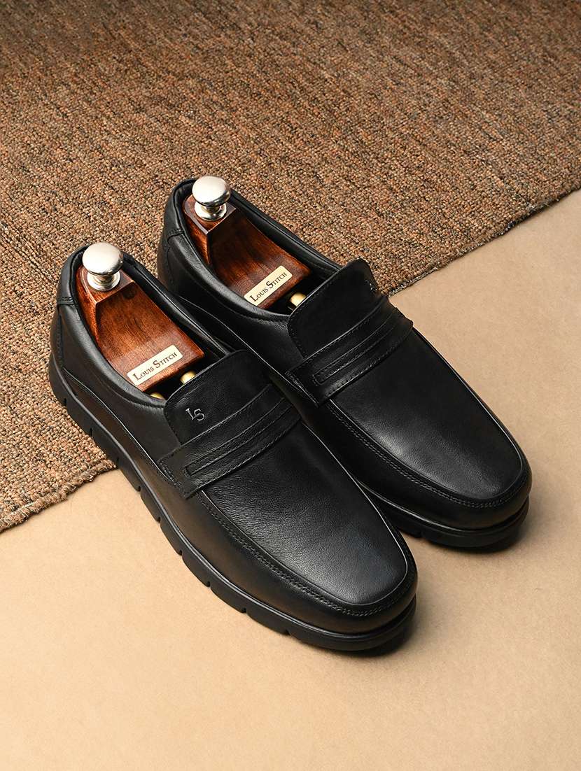 men black slip on formal shoes