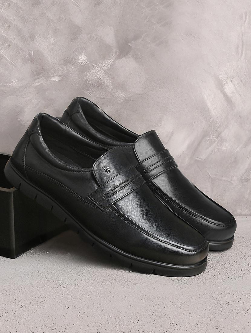 men black slip on formal shoes - 21958411 - Standard Image - 2
