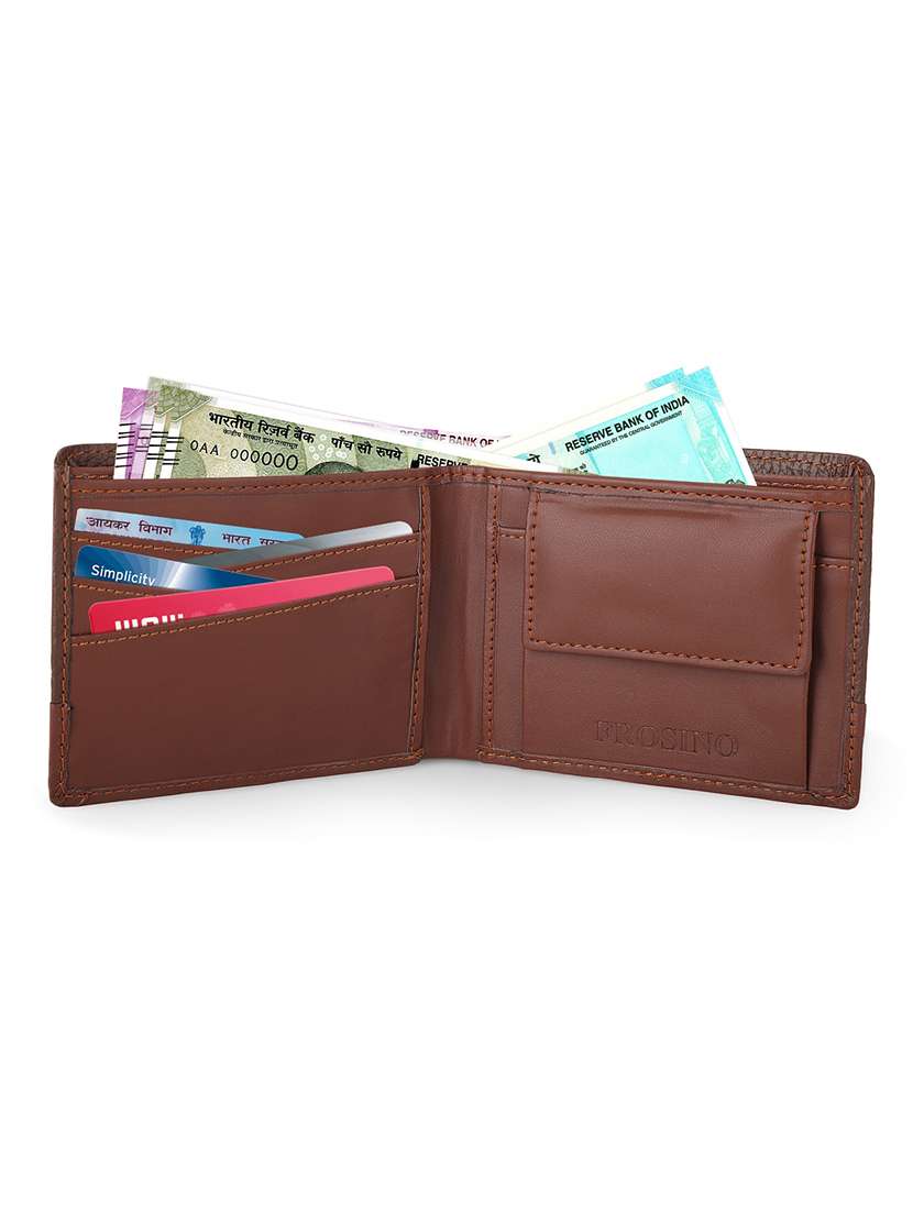 men brown leatherette wallet