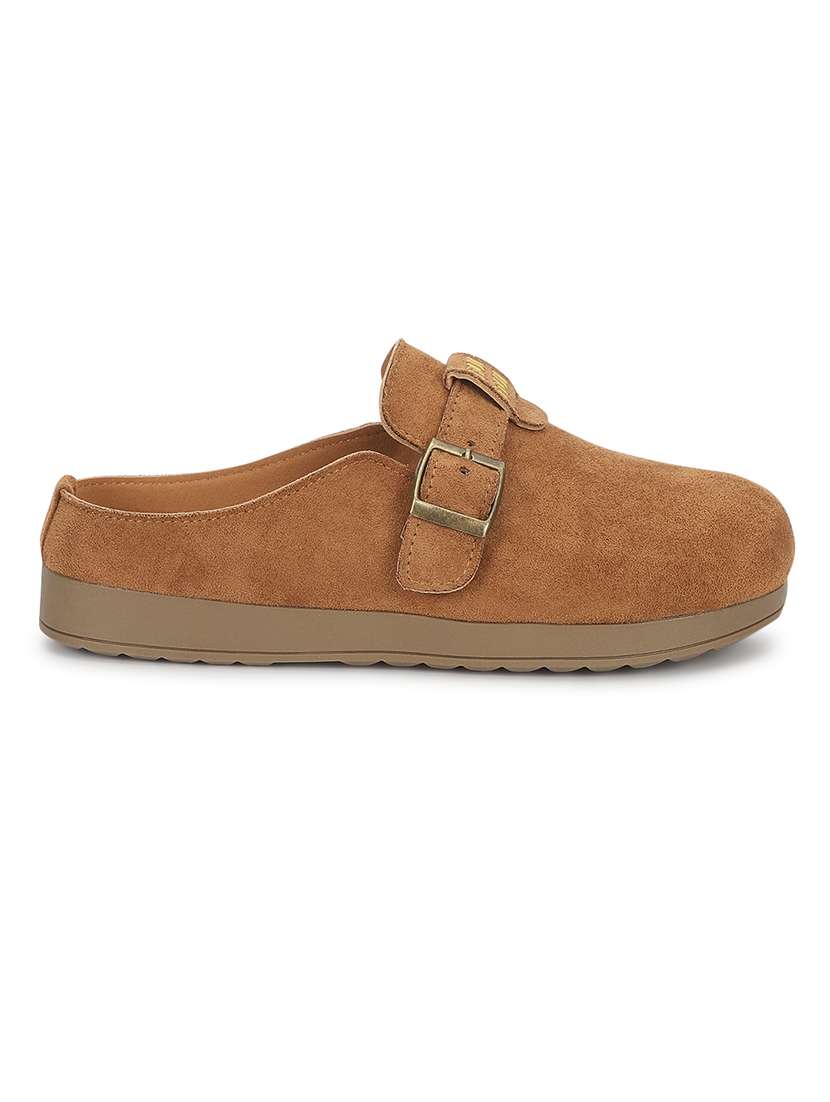 women tan slip on mule - 21958482 - Standard Image - 2
