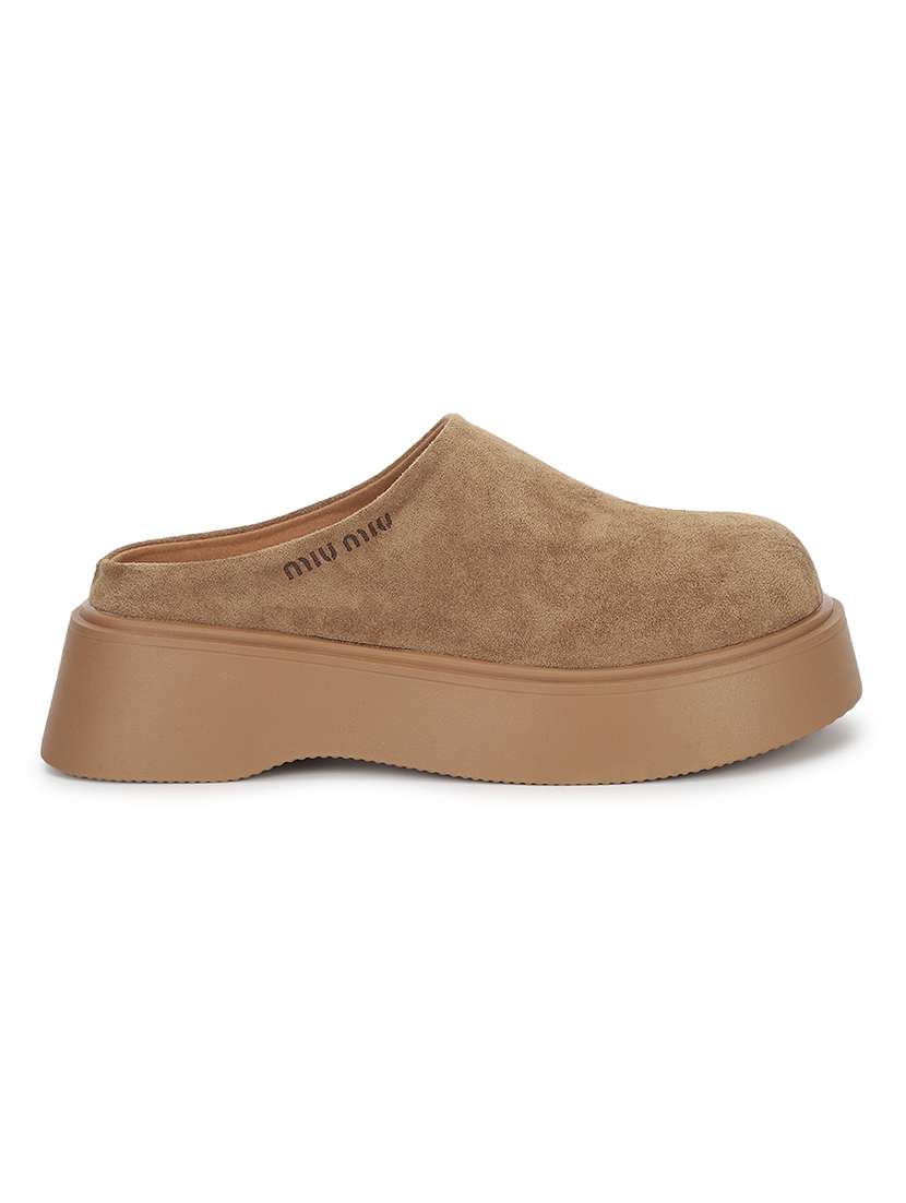 women brown slip on mule - 21958483 - Standard Image - 2