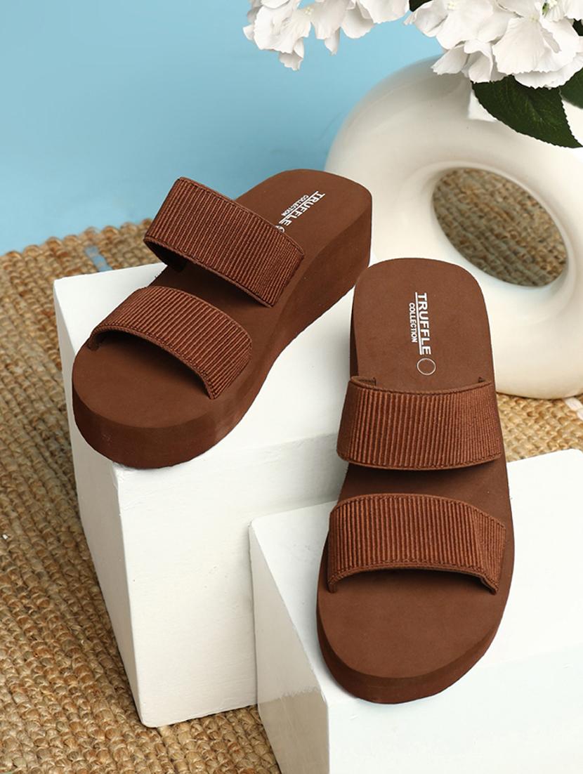women brown slip on sandal - 21958486 -  Zoom Image - 0