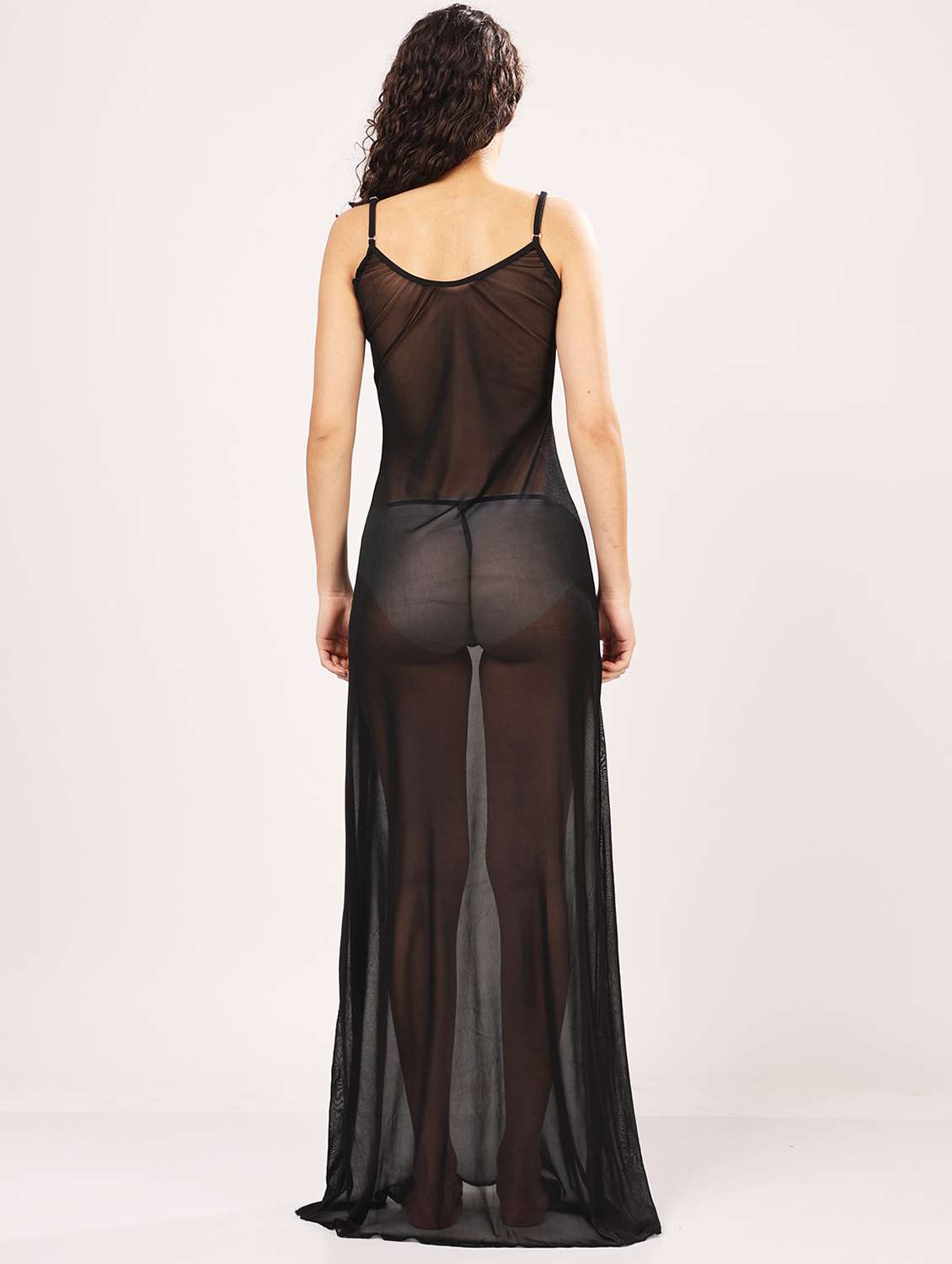 women black embellished shoulder strap babydoll set - 21958513 -  Standard Image - 2