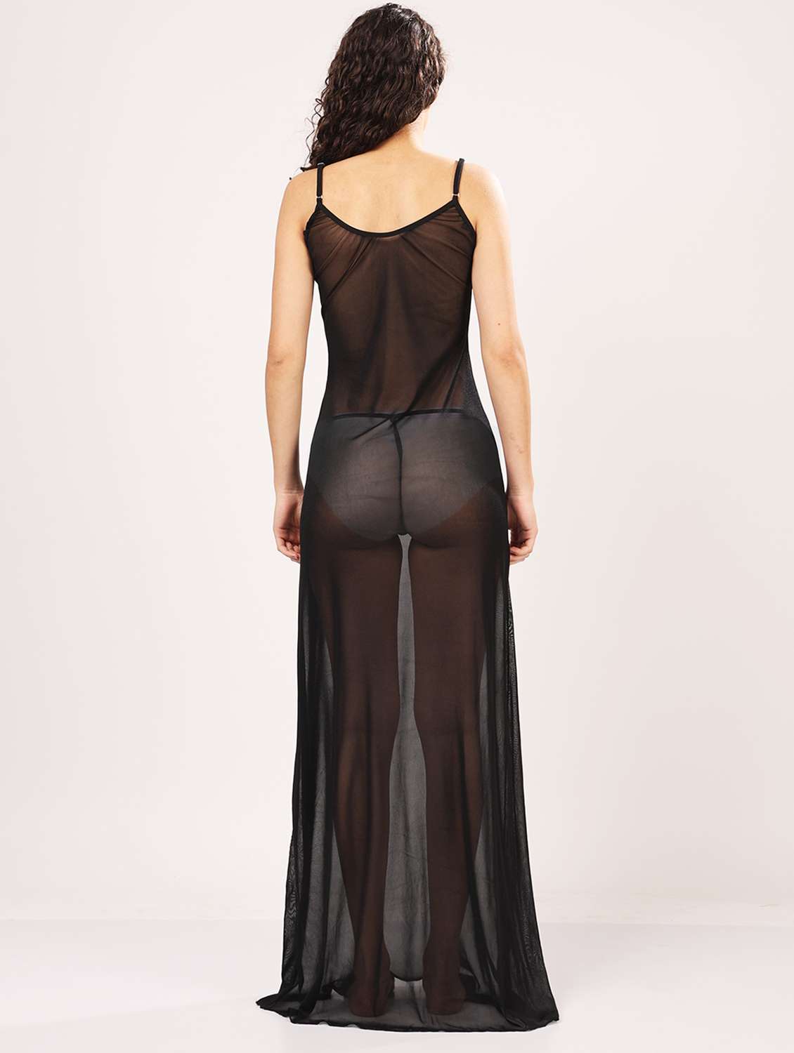 women black embellished shoulder strap babydoll set - 21958516 -  Standard Image - 2