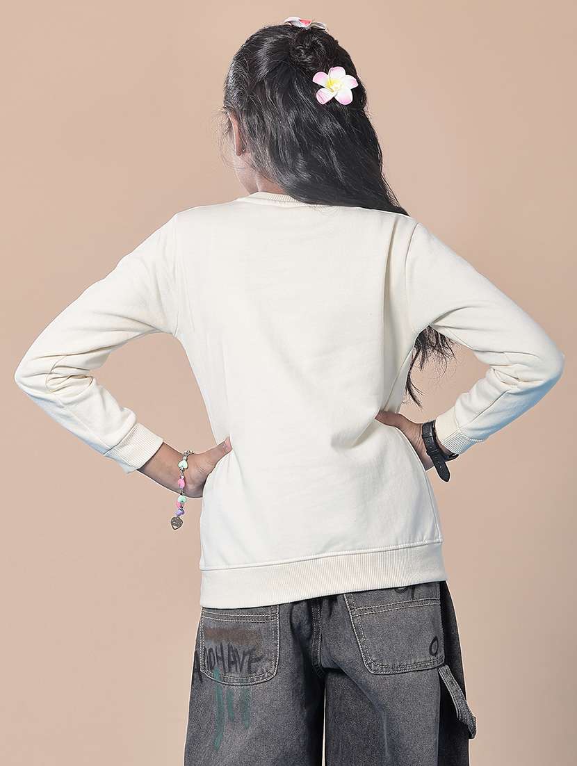 girls front print round neck sweatshirt  - 21958762 -  Standard Image - 2