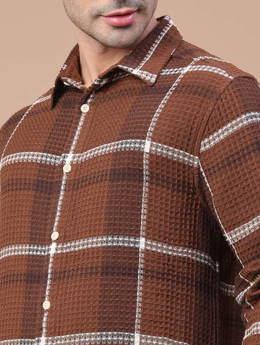 men checkered long sleeve regular fit shacket - 21959017 -  Standard Image - 2