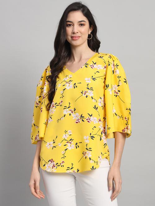 women floral print puff sleeve regular top - 21959234 - Standard Image - 0