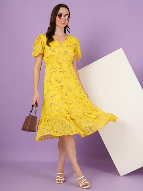 women floral print puff sleeve tiered dress - 21959256 -  Standard Image - 0