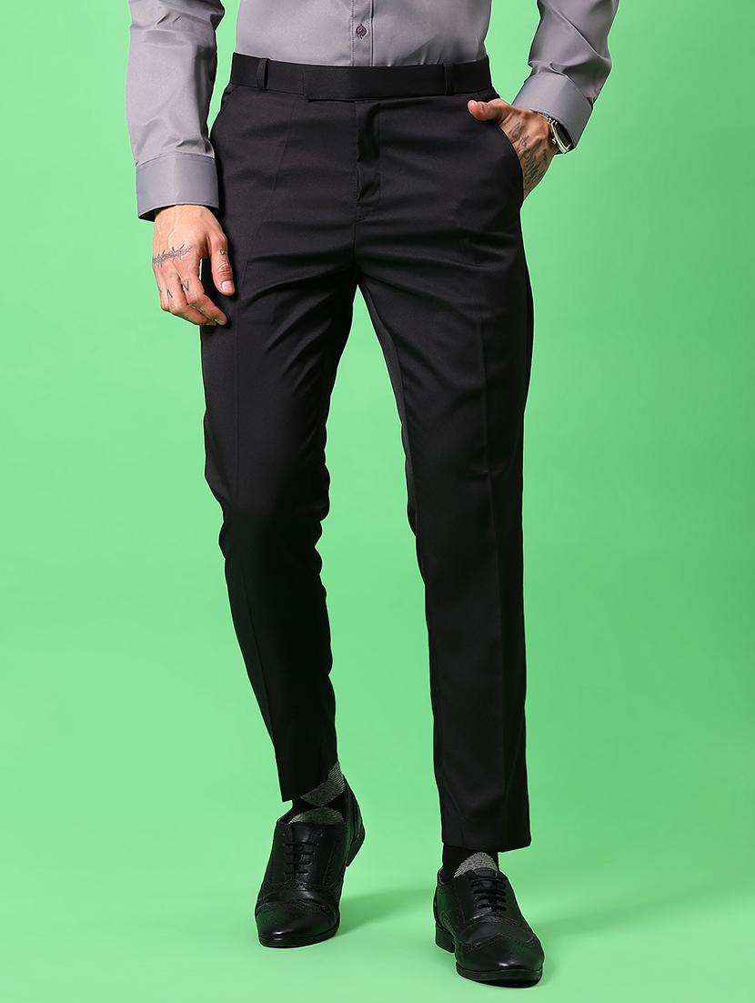 men solid mid rise regular fit formal trouser - 21959338 - Zoom Image - 0