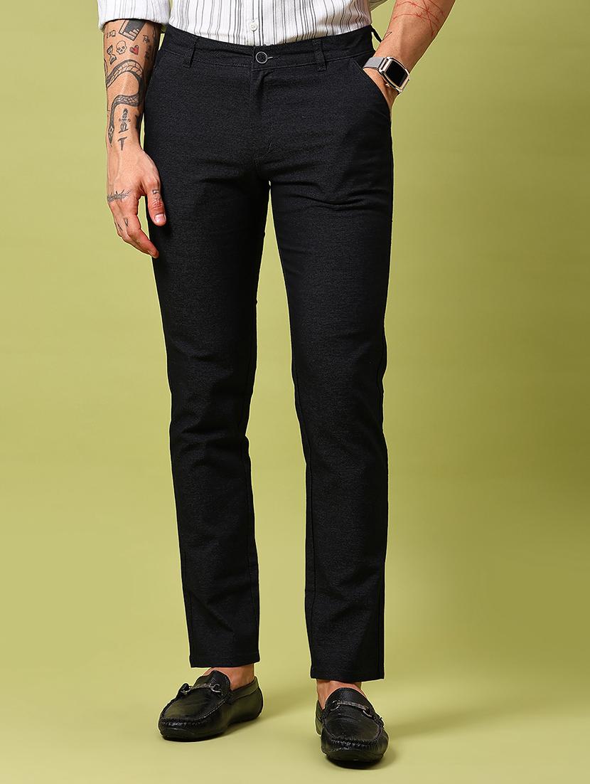 men solid mid rise flat front casual chinos - 21959339 - Standard Image - 2