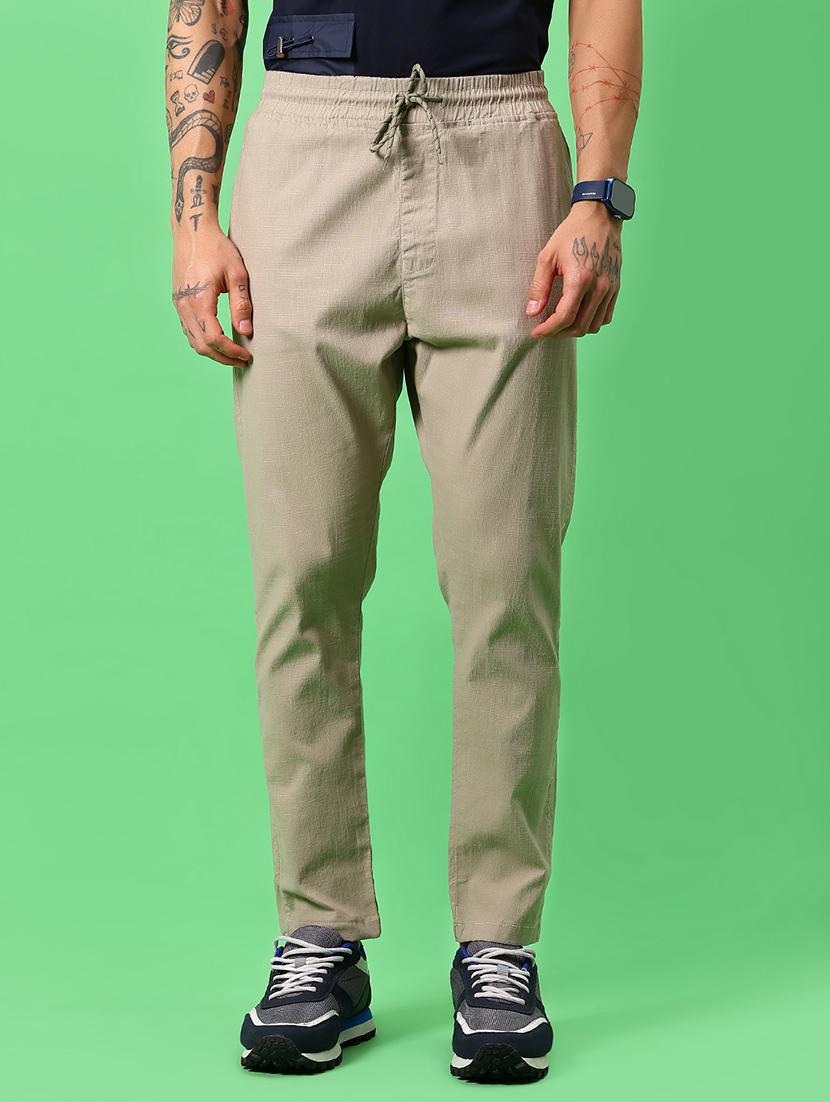 men solid mid rise flat front casual chinos - 21959352 - Standard Image - 2
