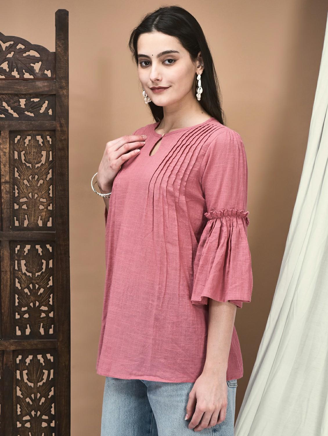 women three quarter sleeve a-line tunic - 21959472 - Standard Image - 2