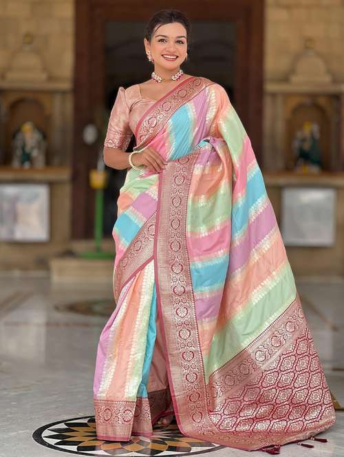 women self design banarasi saree with blouse - 21959567 - Standard Image - 0
