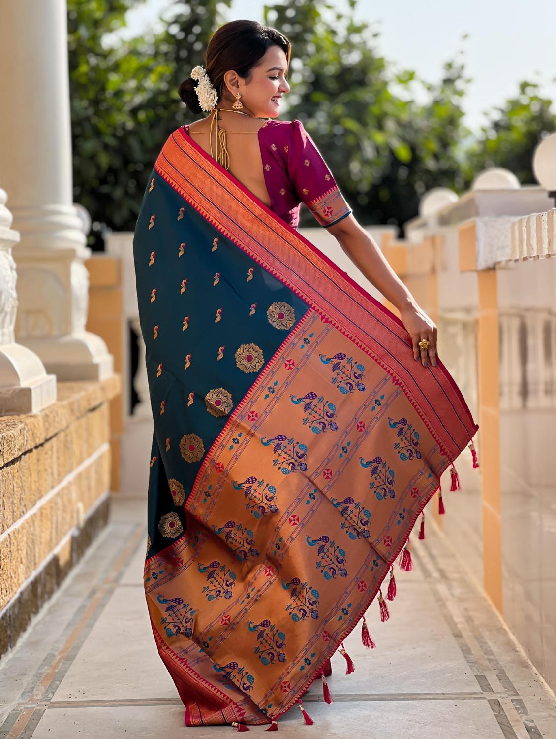 women self design paithani saree with blouse - 21959573 - Standard Image - 2