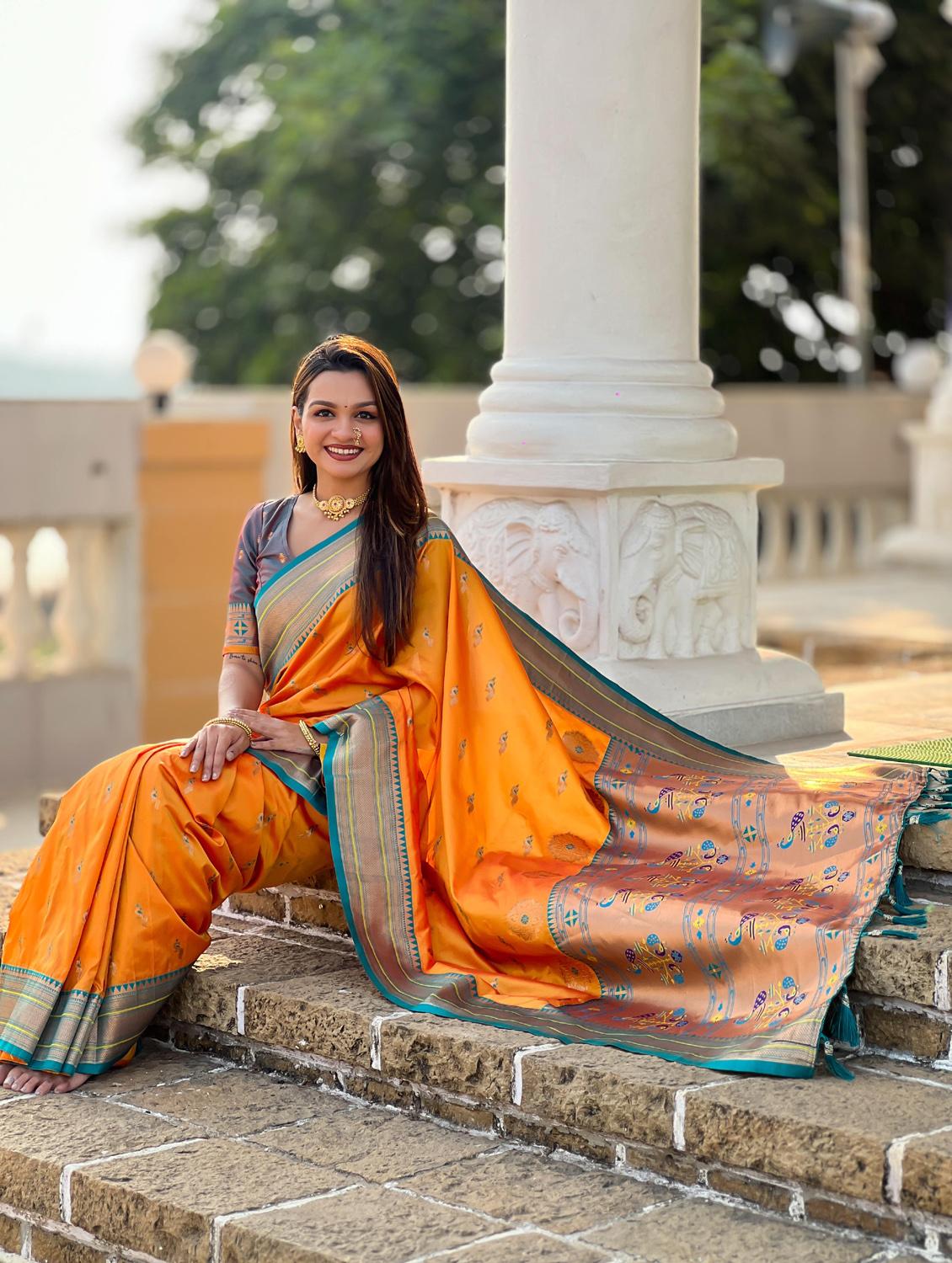 women self design paithani saree with blouse - 21959574 - Standard Image - 2
