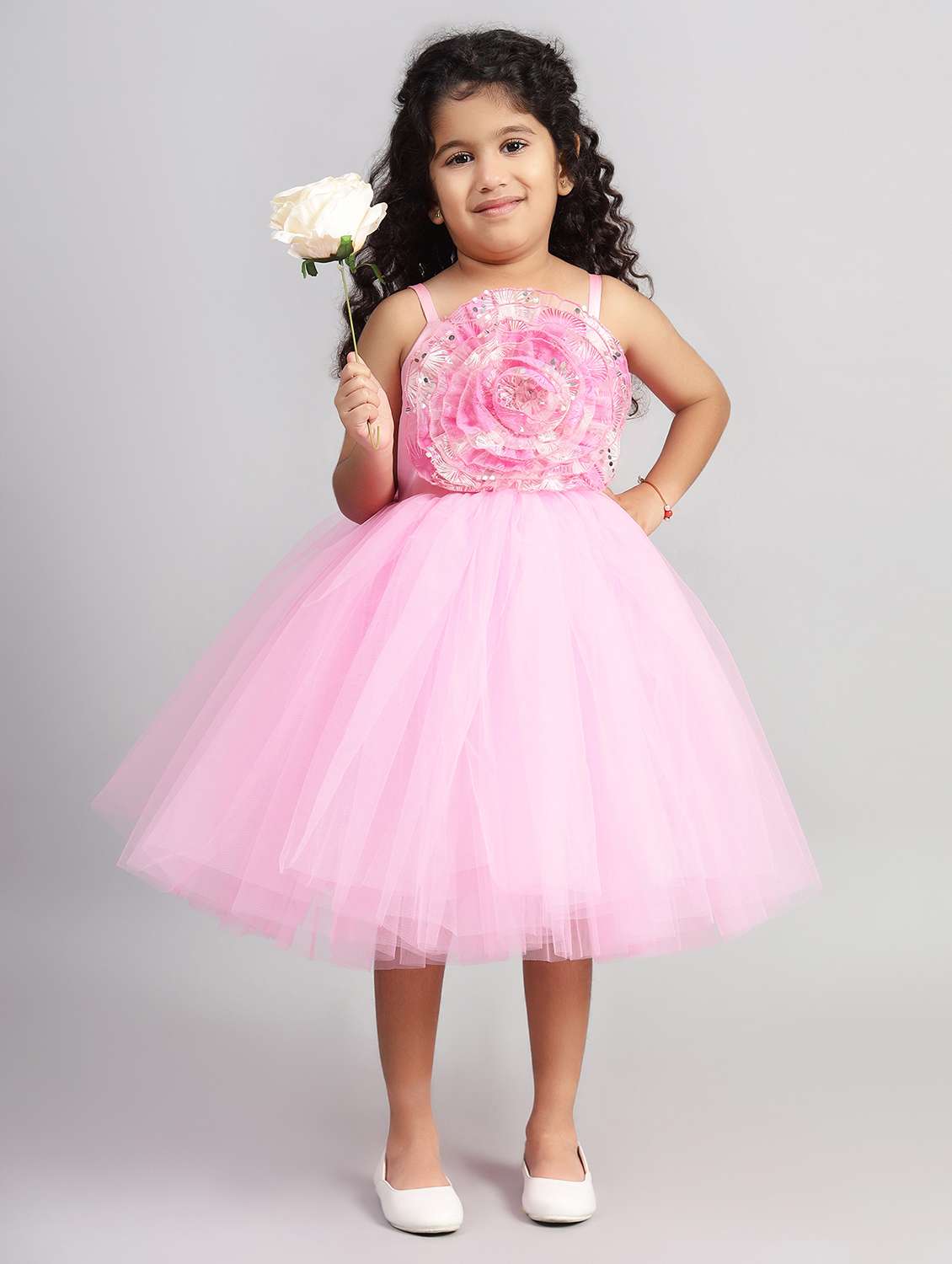 girls embellished shoulder strap fit & flare dress - 21959600 -  Standard Image - 2