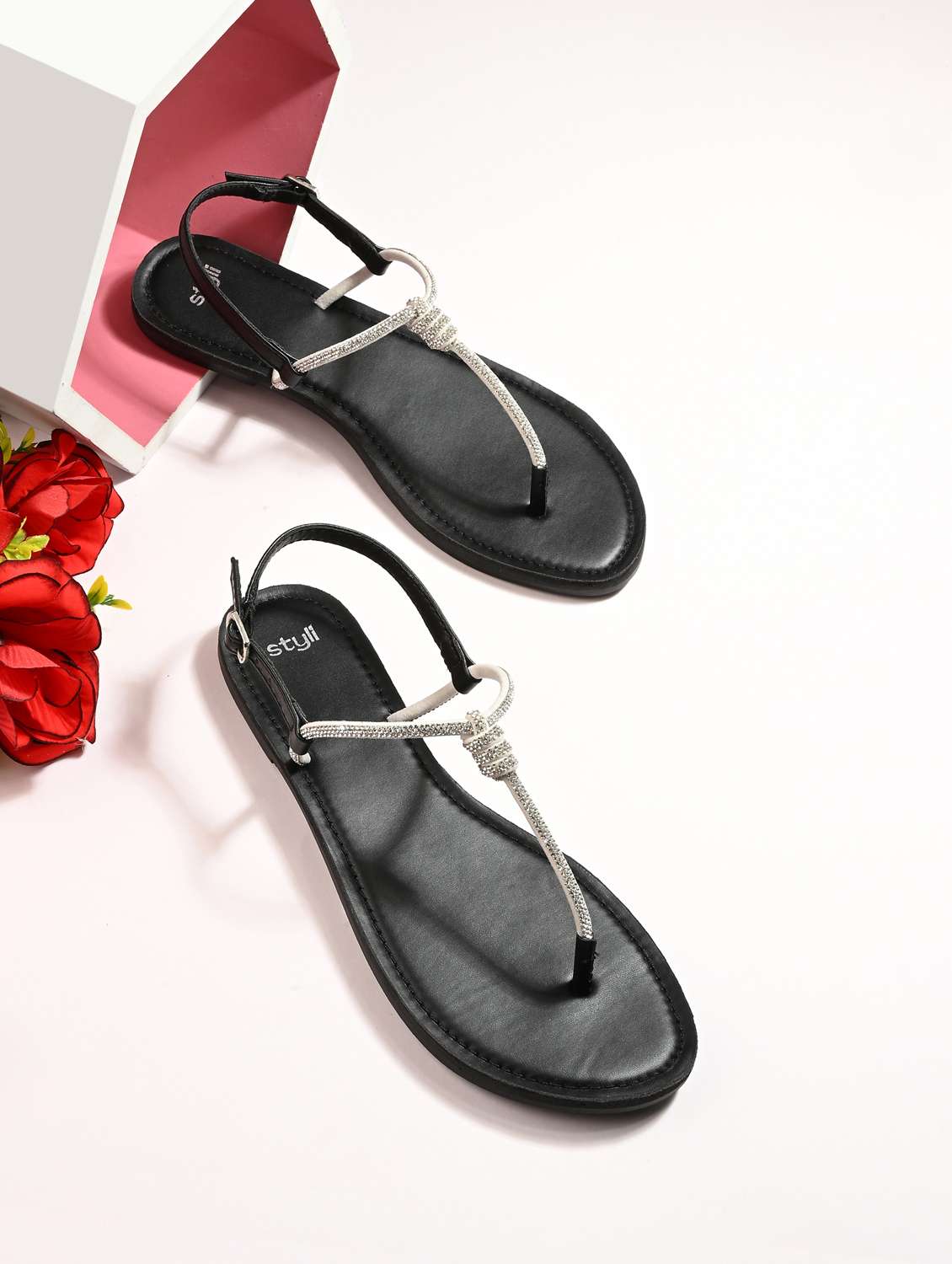 women black ankle strap sandal
