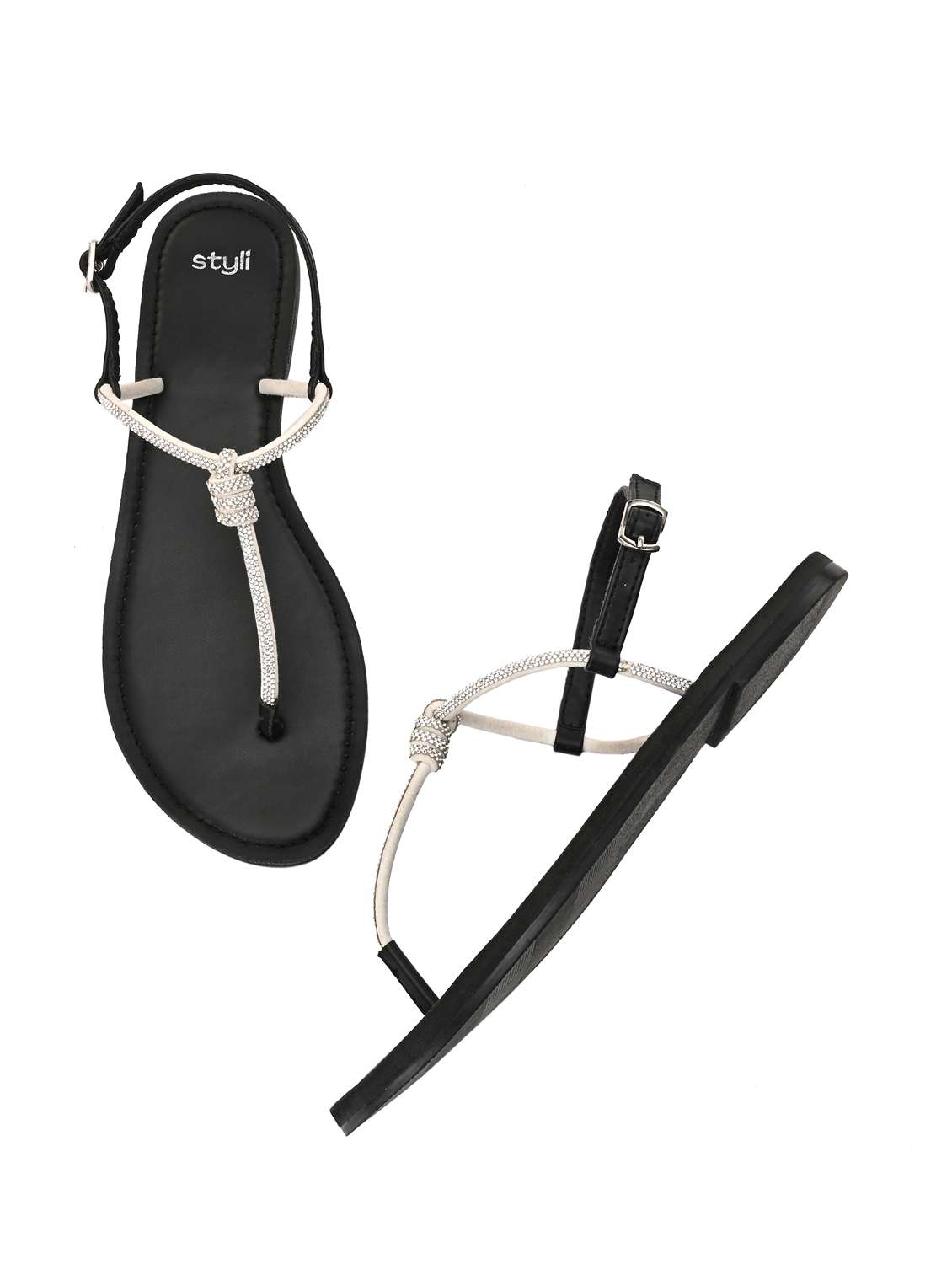 women black ankle strap sandal - 21959638 -  Standard Image - 2