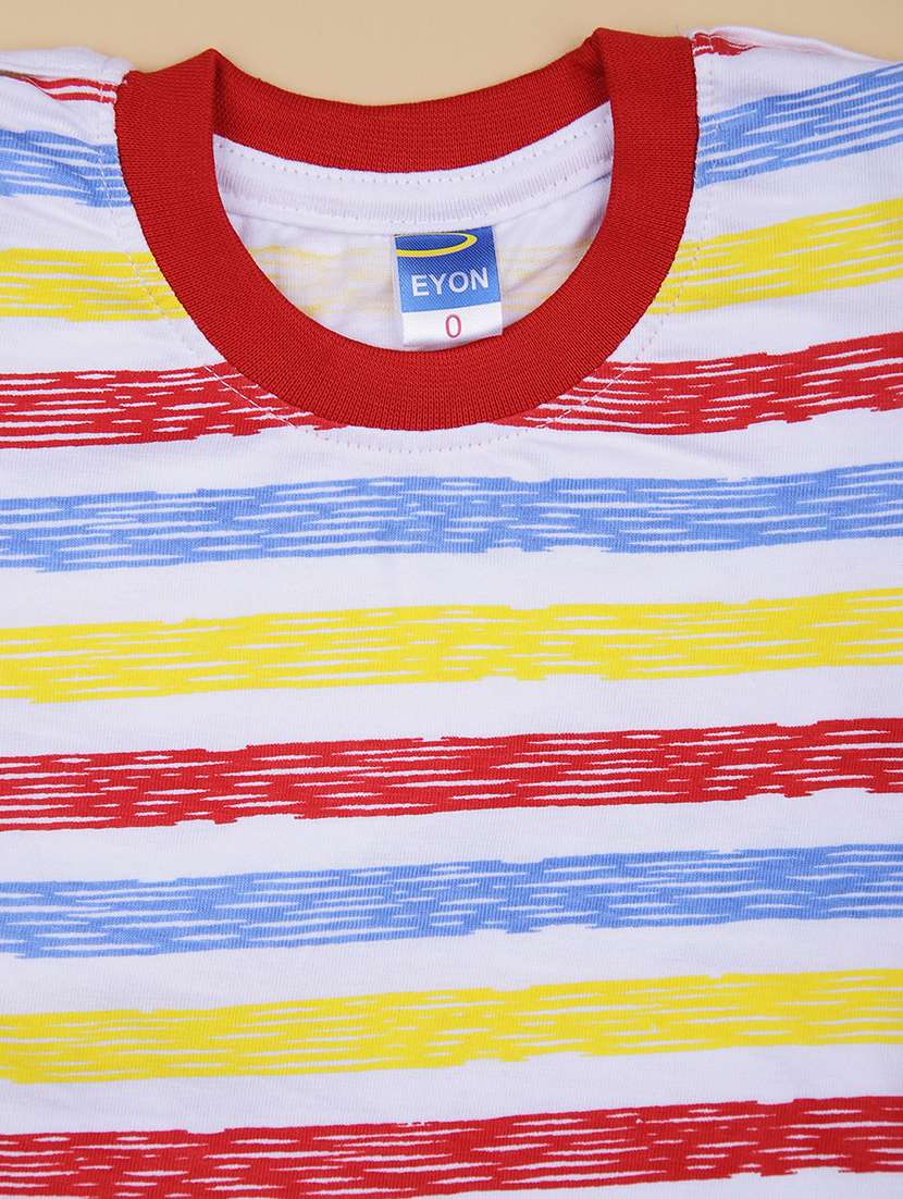 boys striped t-shirt & dungaree twin set - 21959694 -  Standard Image - 2