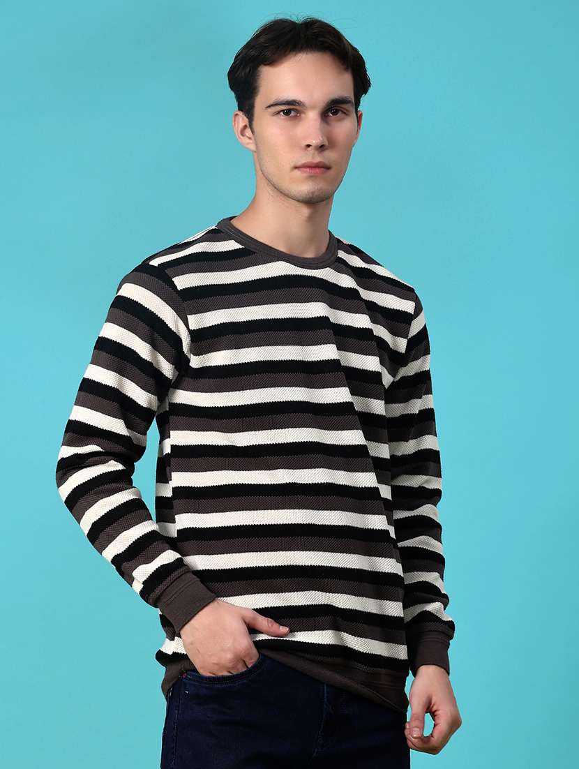 men striped long sleeve regular fit pullover - 21959708 -  Standard Image - 2