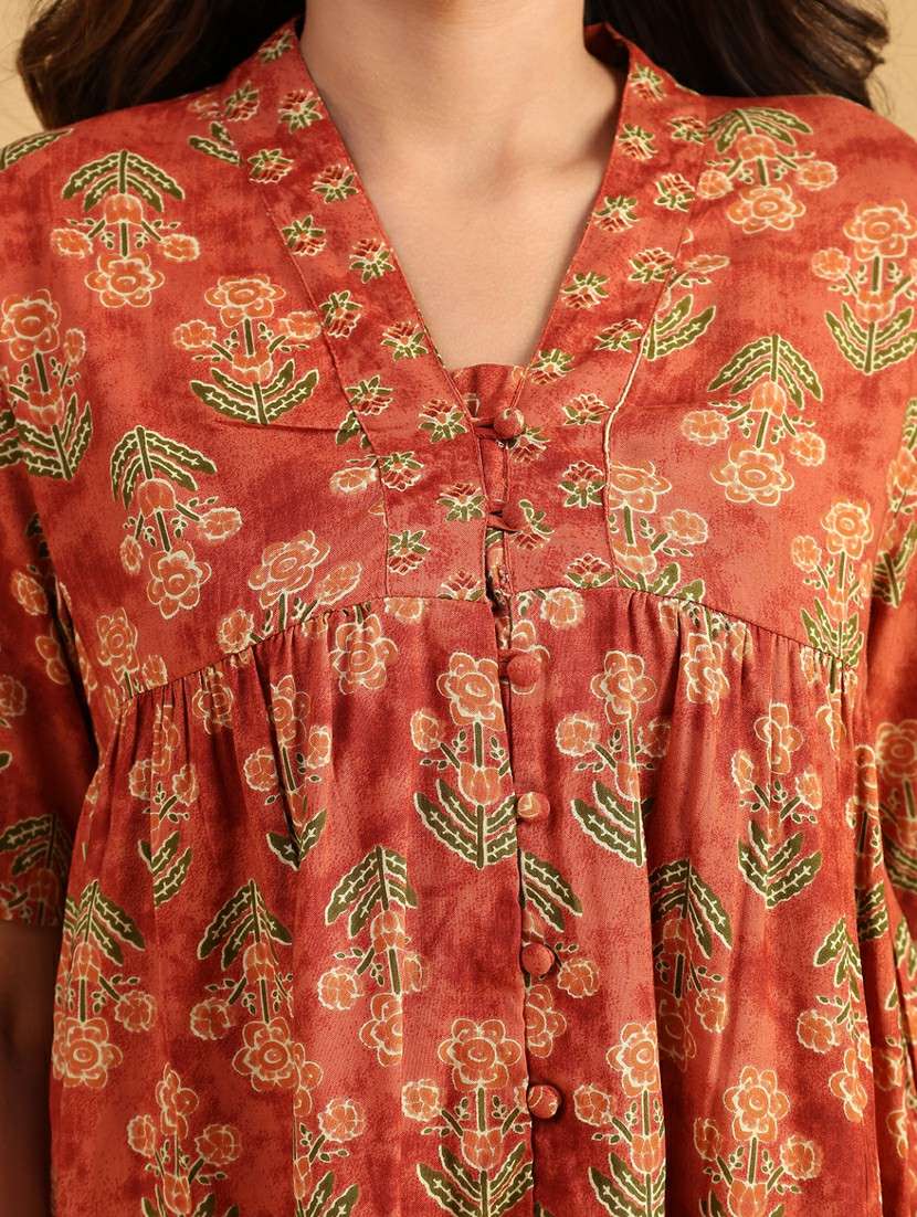 women floral print v neck top - 21959796 -  Standard Image - 2
