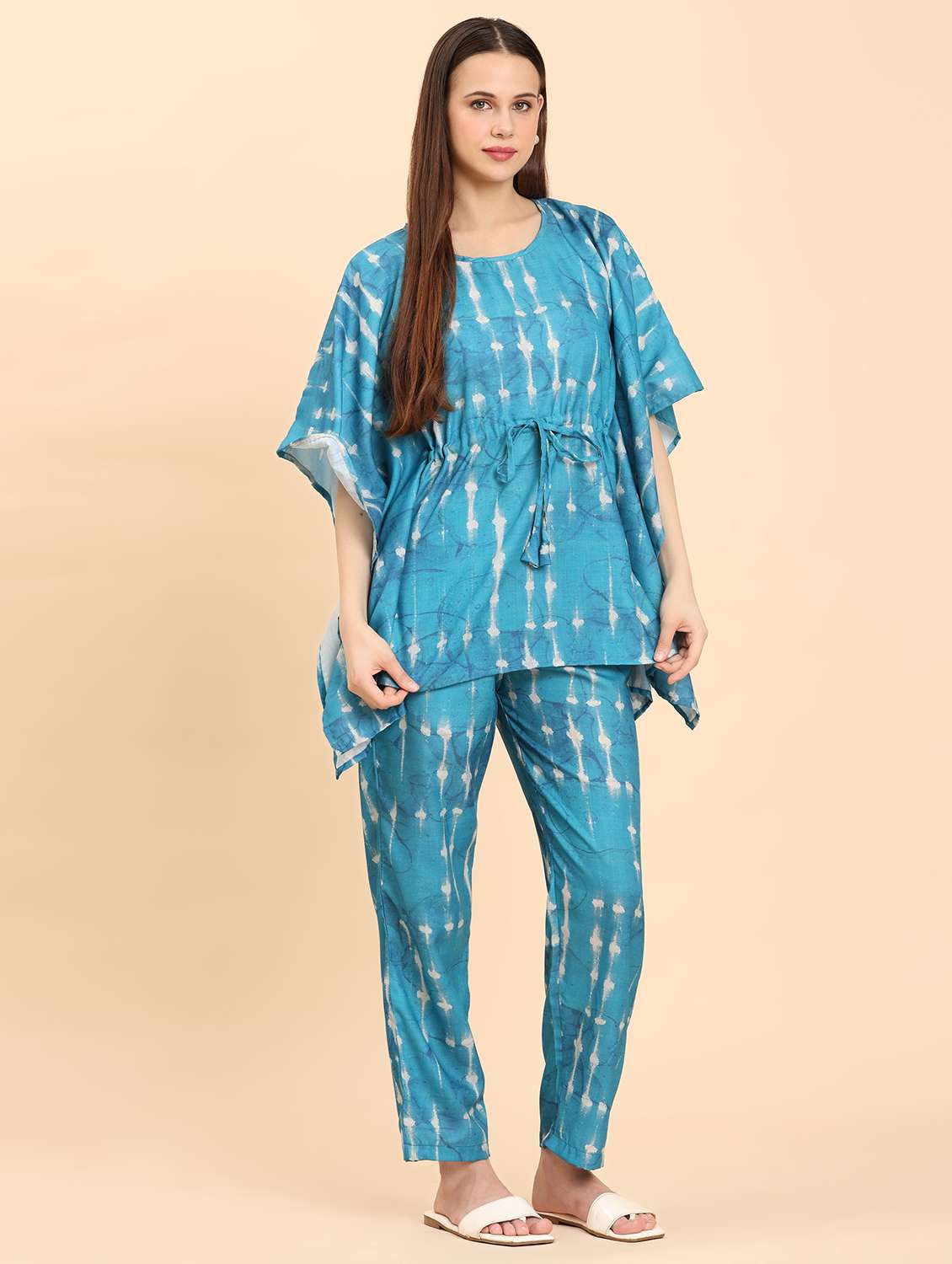 women tie & dye top and trouser co-ord set - 21959827 - Standard Image - 2