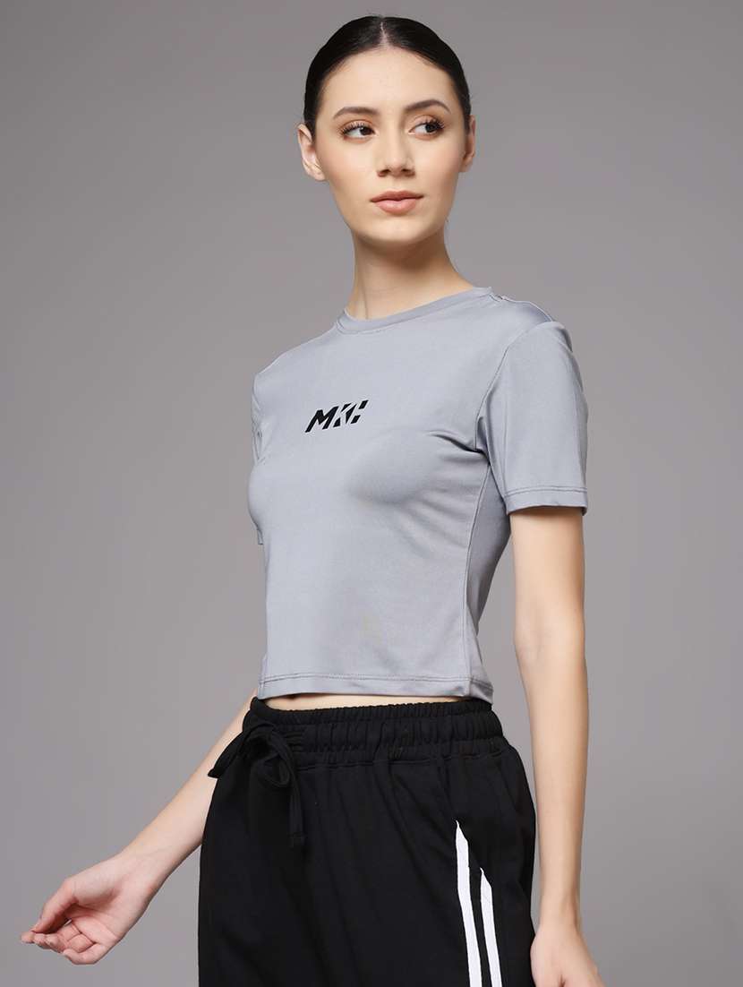 women printed dri-fit crop sports t-shirt - 21959873 -  Standard Image - 2