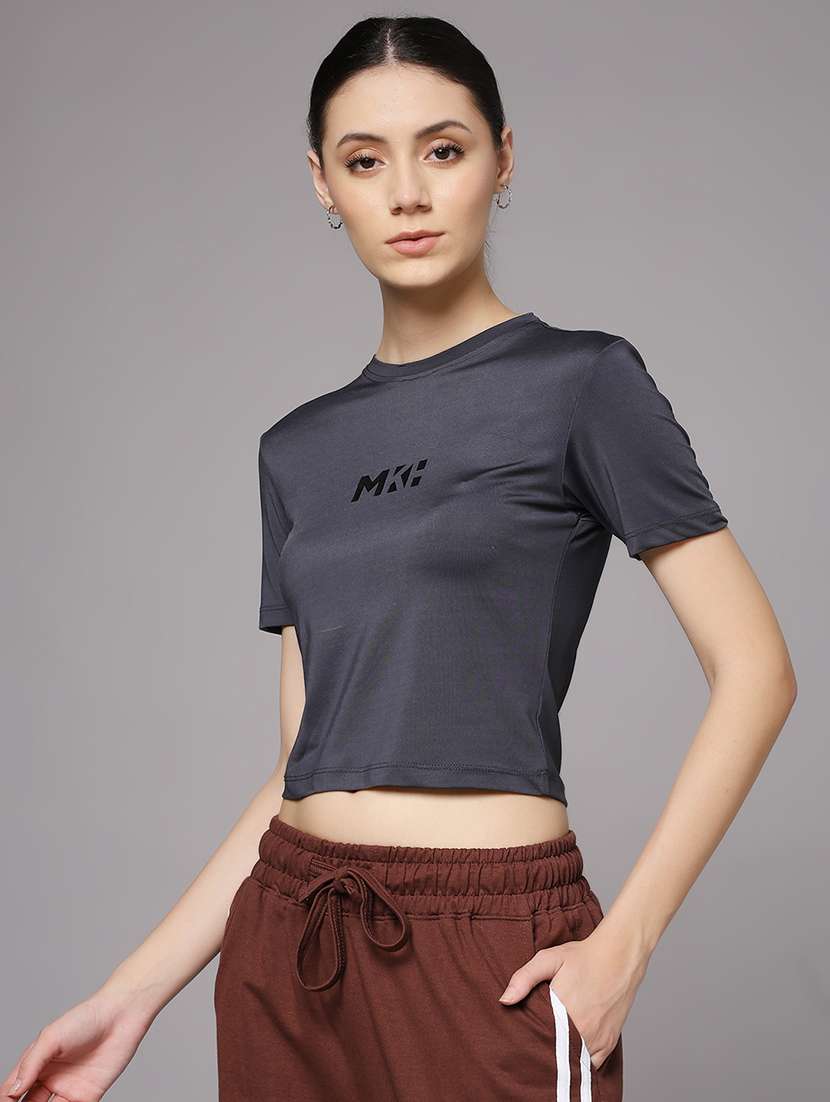women printed dri-fit crop sports t-shirt - 21959874 -  Standard Image - 2