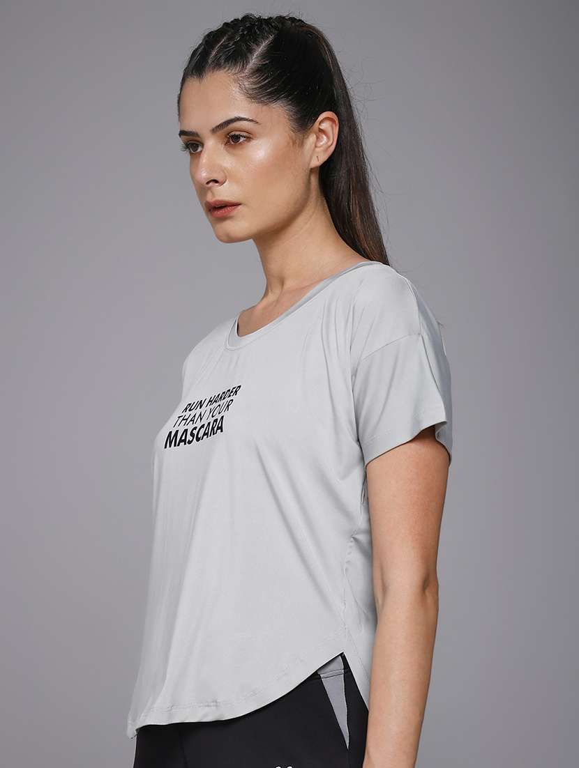 women typography prnted dri-fit sports t-shirt - 21959882 -  Standard Image - 2