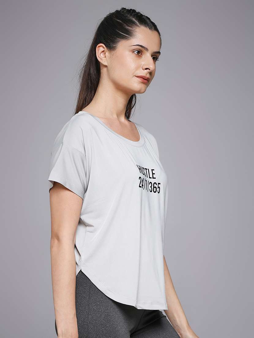 women typography prnted dri-fit sports t-shirt - 21959886 -  Standard Image - 2