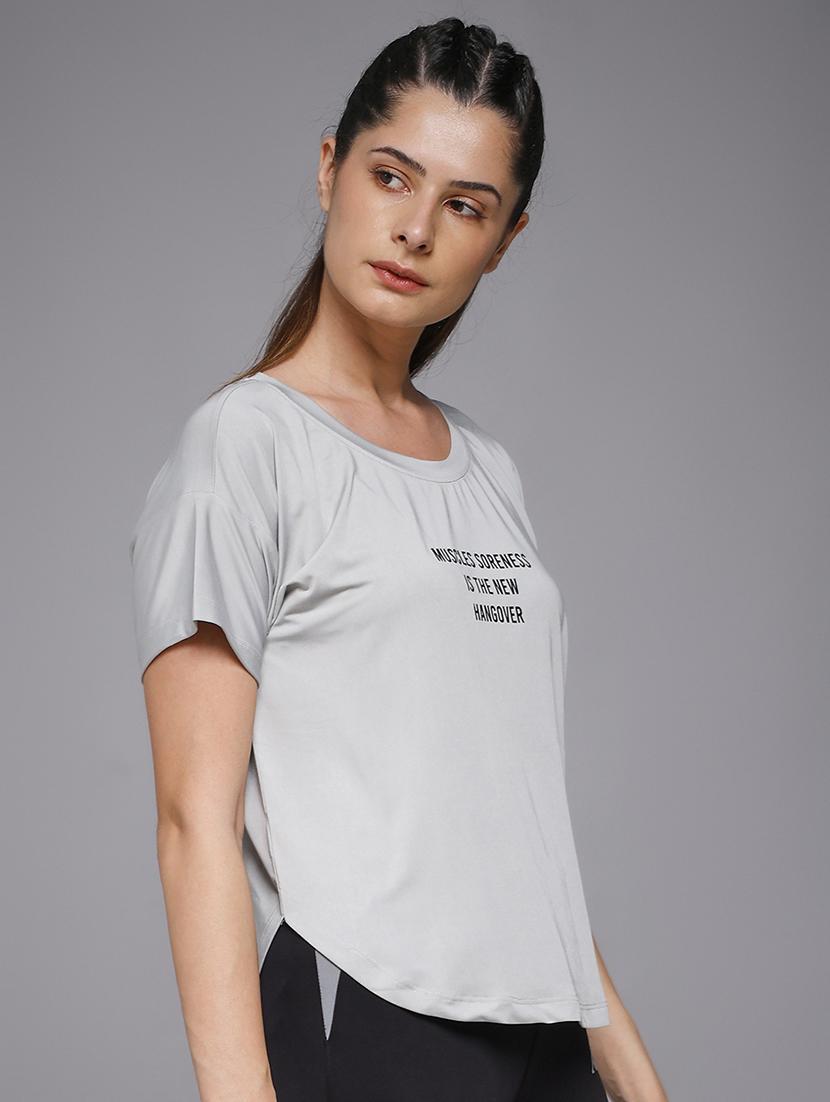 women typography prnted dri-fit sports t-shirt - 21959893 -  Standard Image - 2