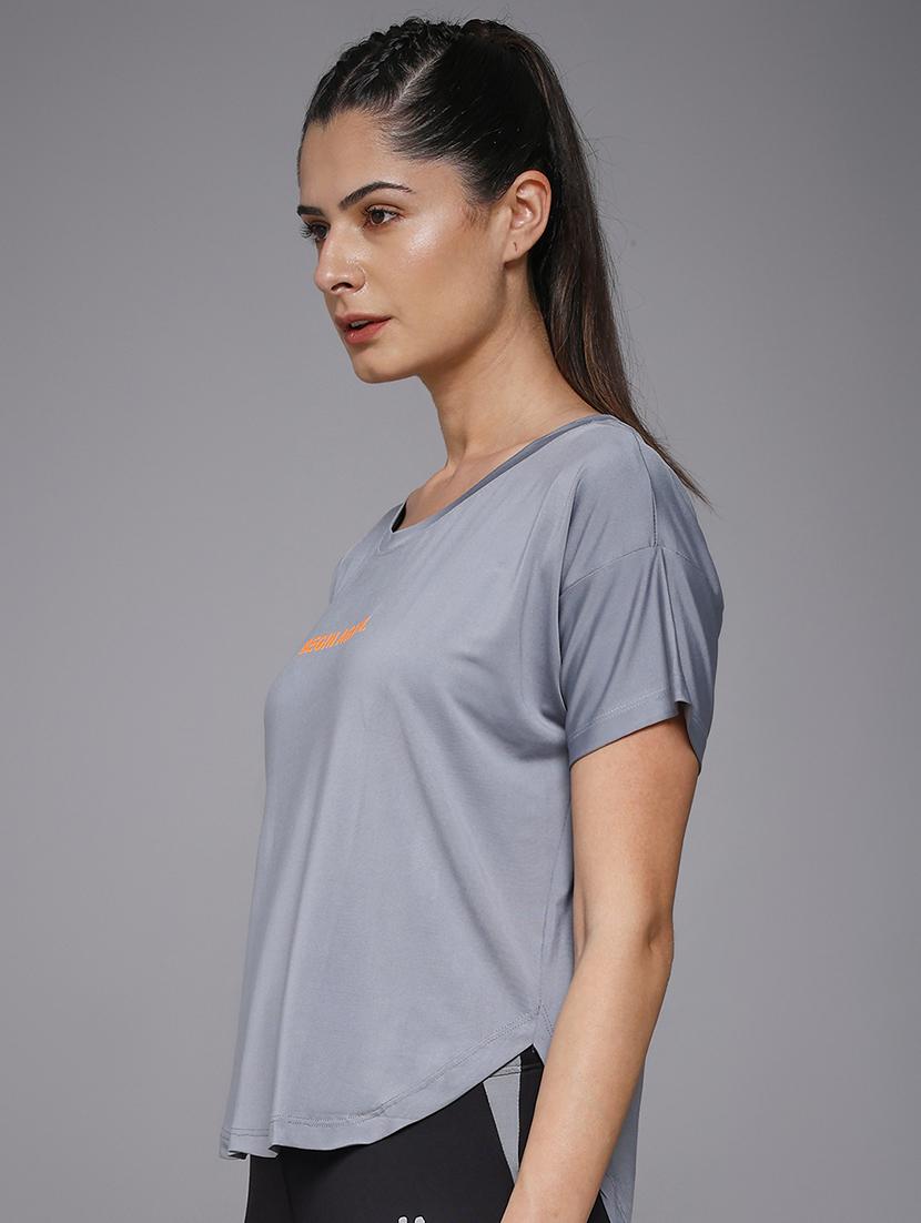 women typography prnted dri-fit sports t-shirt - 21959894 -  Standard Image - 2
