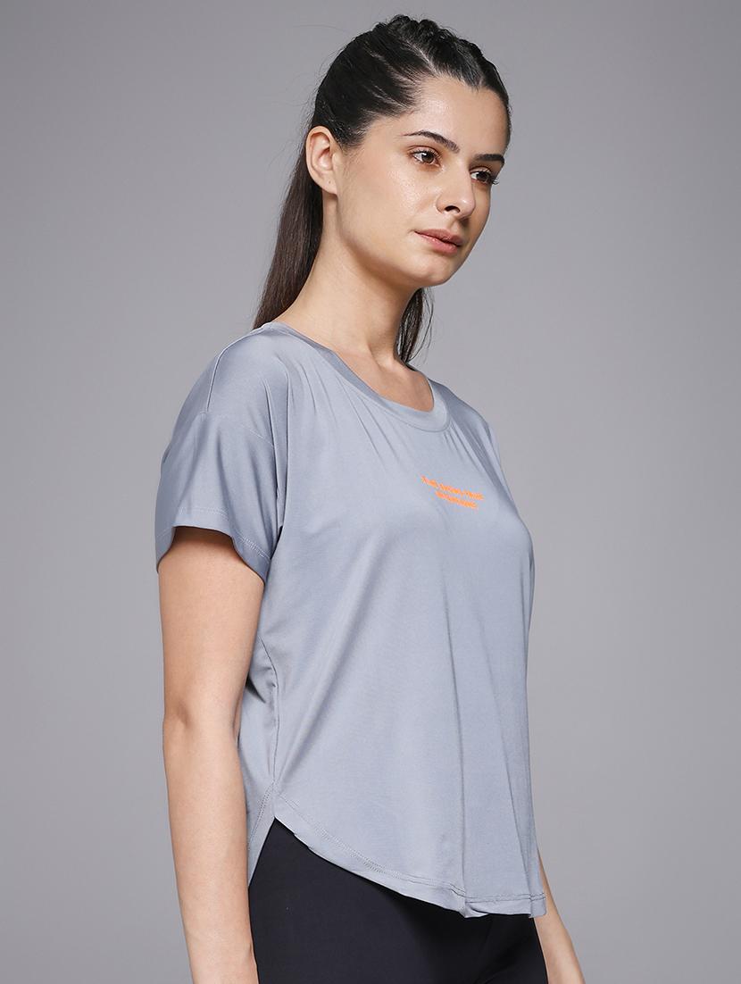 women typography prnted dri-fit sports t-shirt - 21959895 - Standard Image - 2