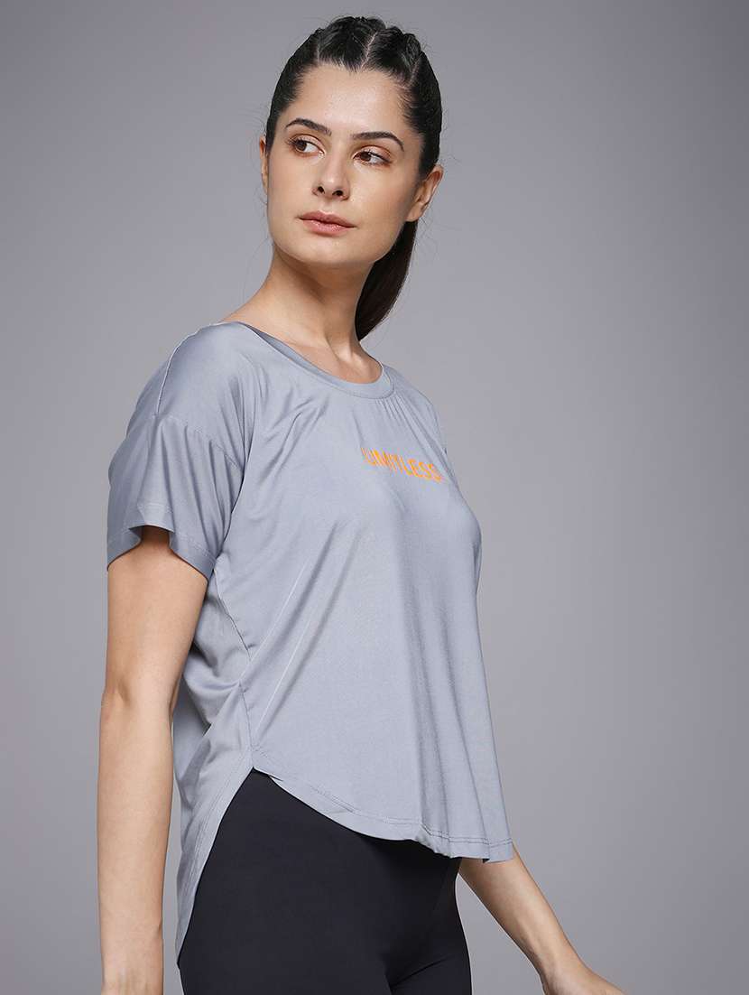 women typography prnted dri-fit sports t-shirt - 21959896 -  Standard Image - 2